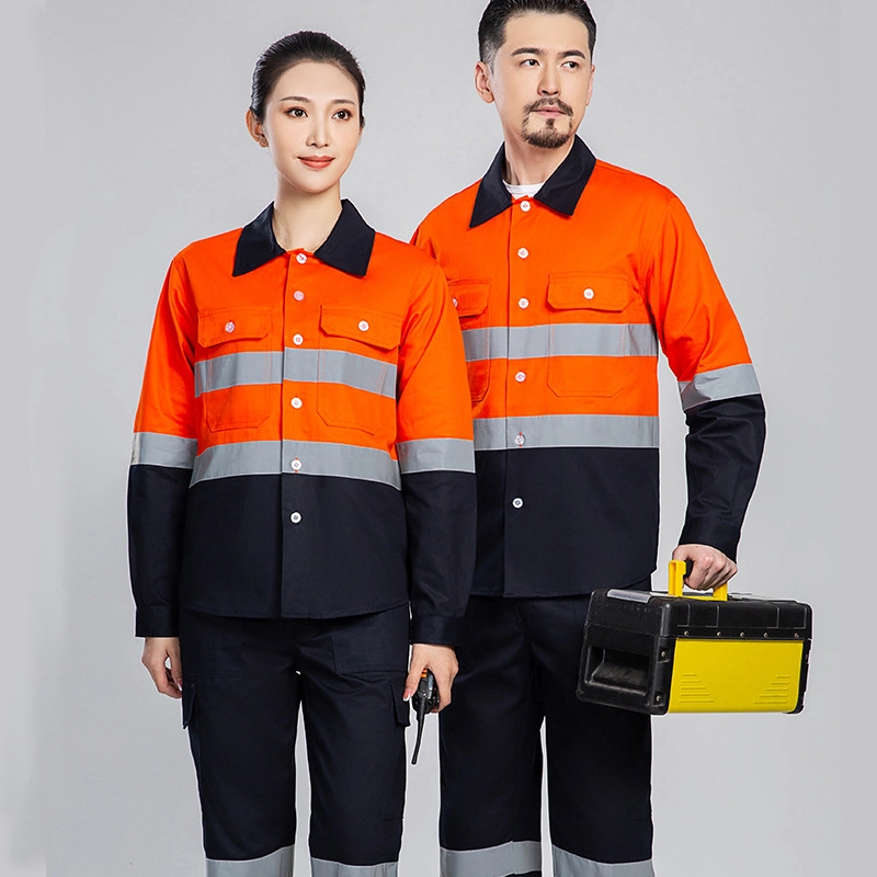 Yellow Construction Work Fr High Visibility Fireproofing Clothes Work Shirts with Hi Vis Reflective Tape