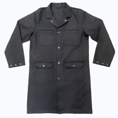 Manteau noir d'usine d'origine pour médecin infirmière tuniques noires combinaisons vêtements de travail de protection laboratoire manteau Fr noir