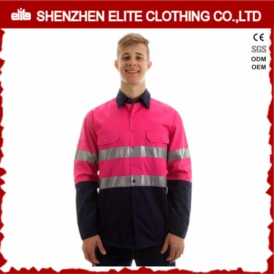 Chemises de Travail Homme Rose 100 Coton Sergé Fr pour Homme avec Logo