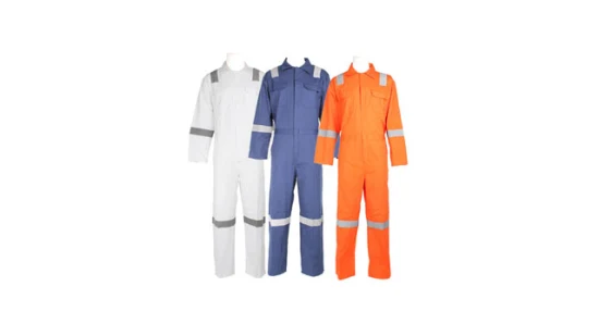 Stock disponible Combinaison de travail en coton Bande réfléchissante Vêtements de travail Hommes Salopette Fr Résistance aux flammes Frc Vêtements Combinaison ignifuge pour hommes